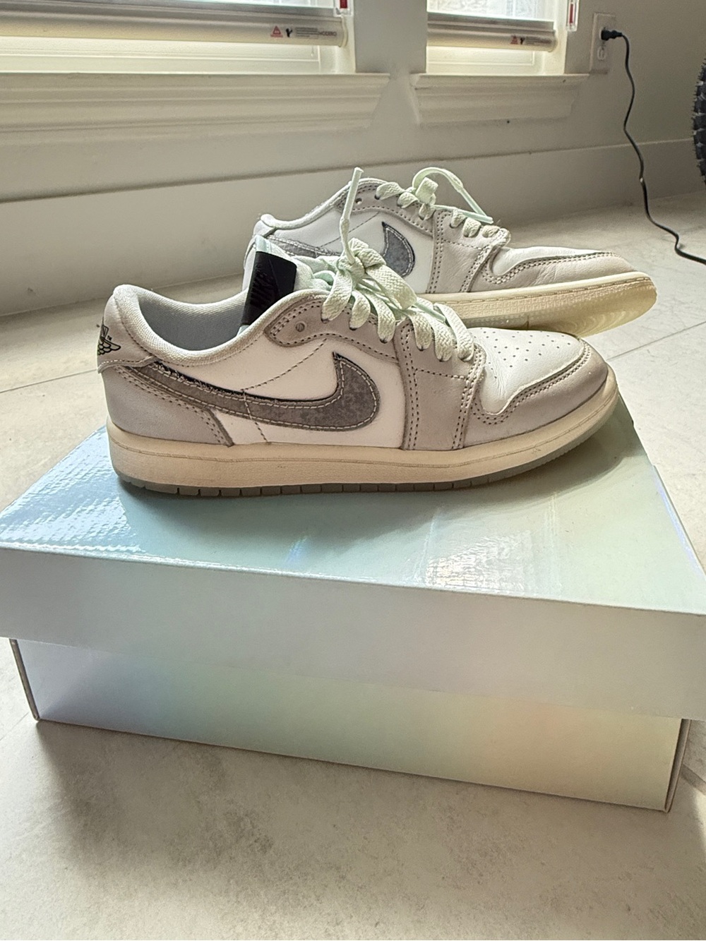 Kids Jordan 1 Low OG CNY (PS) in Summit White